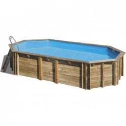 Piscina de 755X456X146 cm. Oval Madeira Orange Gre 800007