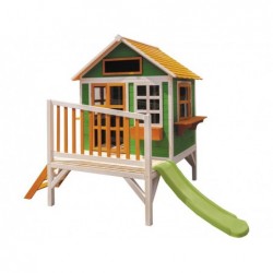 Casinha Infantil Verde e Laranja Elevada Flam de Masgames MA800595