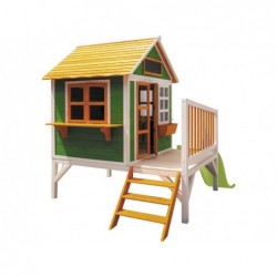 Casinha Infantil Verde e Laranja Elevada Flam de Masgames MA800595 | Piscinasdesmontaveisweb