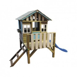 Casinha Infantil Azul Elevada Lollipop com Escorrega de Masgames MA800535