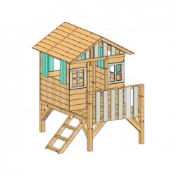 Casinha Infantil Azul Elevada Lollipop com Escorrega de Masgames MA800535 | Piscinasdesmontaveisweb