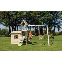 Parque Infantil Lookout Com Baloiço Duplo E Casinha Masgames Ma811801