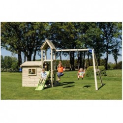 Parque Infantil Lookout Com Baloiço Duplo E Casinha Masgames Ma812801
