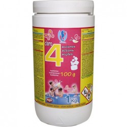 Cloro 4 Ações Dissolução Lenta 86% Pastilhas 100 gr Frasco 1 Kg PQS 167322A