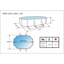Piscina Pedra Cinza 640x366x120 Cm. Toi 8131 | Piscinasdesmontaveisweb