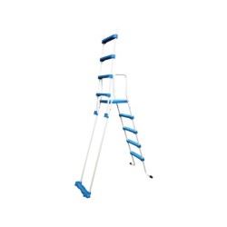 Escada para Piscinas Elevadas com 8 Degraus e Plataforma de Segurança Toi 4989 | Piscinasdesmontaveisweb