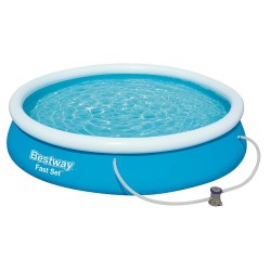 Piscina Desmontável com Purificador Fast Set Aro Inflável de 244x61 cm. Bestway 57450