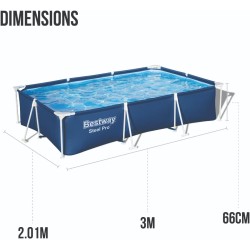 Piscina Desmontável 300 X 201 X 166 Cm Bestway 56411 | Piscinasdesmontaveisweb