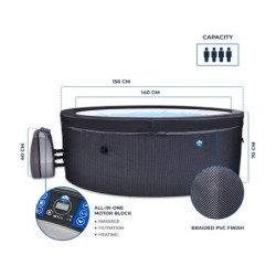Spa Semirrígido Vita da NetSpa de 73x193cm com Móveis | Piscinasdesmontaveisweb