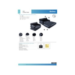 Sofá Multi-Max 5em1 Inflável 64x152x188 cm Bestway 75054 | Piscinasdesmontaveisweb