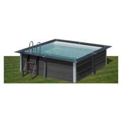 Piscina Quadrada Madeira Gre Kpcor28 Composite 326x326x124 Cm.