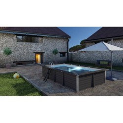 Piscina em Madeira Compósita Retangular de 606x326x124 cm da Gre KPCOR60LN | Piscinasdesmontaveisweb