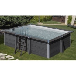 Piscina de madeira Compósita Retangular de 466x326x124 cm de Gre KPCOR46N