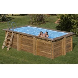 Piscina de Madeira Marbella 2 Retangular de 420x270x117 cm de Gre 7900962