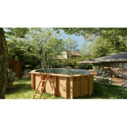 Piscina de Madeira Safran 2 Retangular de 620x395x136 cm de Gre 7900892 | Piscinasdesmontaveisweb