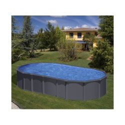 Piscina Oval Aspeto Antracite Dream Pool Série Anthracite de 730x375x132 cm Gre KITPROV7388GY | Piscinasdesmontaveisweb