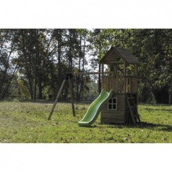Parque Infantil Com Casinha E Baloiço Duplo Tibidabo Masgames Masgames Ma700225 | Piscinasdesmontaveisweb